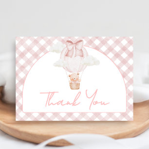 Rosa Bär Kaum Warten Baby Shower Dankeskarte
