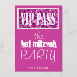 Rosa Bar Mitzvah Bat Mitzvah VIP Party Einladung