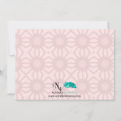 Rosa Bär Retro Blume Kinderdusche Einladung (Rückseite)