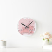 ROSA BÄR RUNDE WANDUHR (Zuhause)