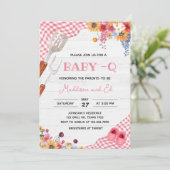 Rosa Barbeque-Baby-Shower Einladung (Stehend Vorderseite)