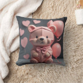 Rosa Bären Ballon Kissen (Decke)