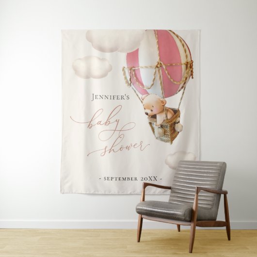 Rosa Bärenballons Tapestry Wandteppich (Beispiel)