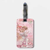 Rosa Bärencoquette Gepäckanhänger (Rückseite vertikal)
