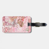 Rosa Bärencoquette Gepäckanhänger (Rückseite horizontal)