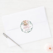 Rosa Bärendusche Klassischer Rundsticker Runder Aufkleber (Umschlag)