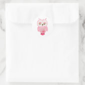Rosa Bärenschüssel Runder Aufkleber (Tasche)
