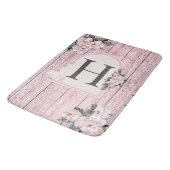 Rosa Barnholz mit rosa Parfüm Flaschen Fun Design Badematte (Schrägansicht)