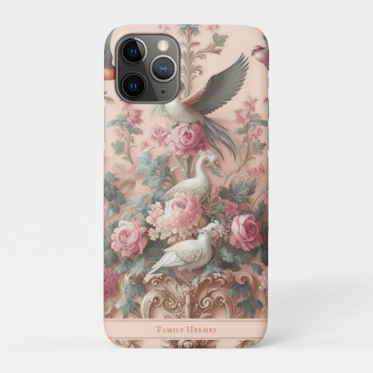 Rosa Barock Rokoko Blume Morris Case-Mate iPhone Hülle (Rückseite)