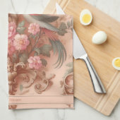 Rosa Barock Rokoko Blume Morris Geschirrtuch (Viertel Falte)