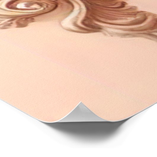 Rosa Barock Rokoko Blume Morris Poster (Ecke)