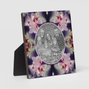 Rosa Bartete Iris-Blume hinzufügen Ihr Foto Fotoplatte