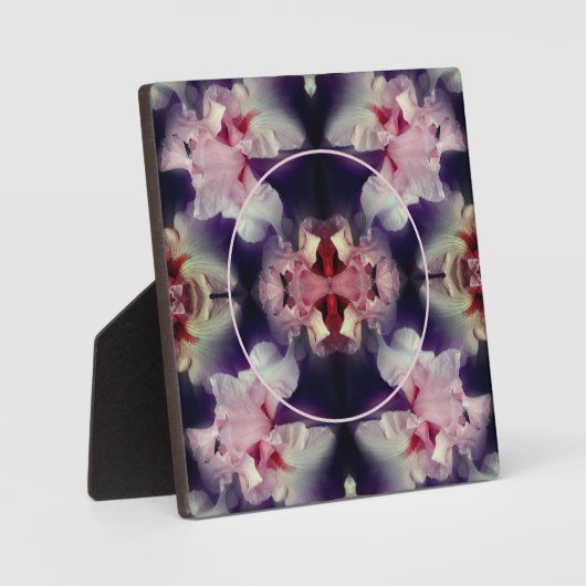 Rosa Bartete Iris-Blume hinzufügen Ihr Foto Fotoplatte (Vorderseite)