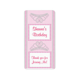Rosa Barverpackung Prinzessin Birthday Miniature Adressaufkleber