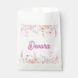 Rosa Bas mitzva Serviette mit Namen Geschenktütchen