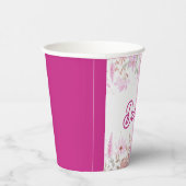 Rosa Bas mitzva Serviette mit Namen Pappbecher (Rechts)