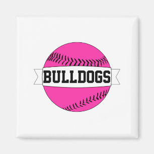 Rosa Baseball Softball-Mannschaft Spieler Name Num Magnet
