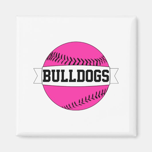 Rosa Baseball Softball-Mannschaft Spieler Name Num Magnet (Vorne)