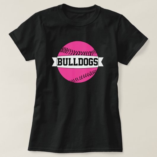 Rosa Baseball/Softball Team & Spielername & Spiele T-Shirt (Design vorne)