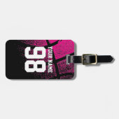 Rosa Basketball Gepäckmarke mit Jerseynummer Gepäckanhänger (Vorderseite horizontal)