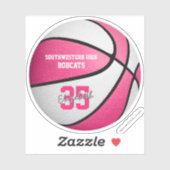 Rosa Basketball-Girlanden Aufkleber (Blatt)
