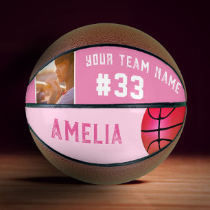 Rosa Basketball Mädchen Spielerin Name Team Nummer