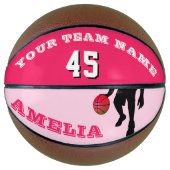 Rosa Basketball mit Teamname (Vorderseite)