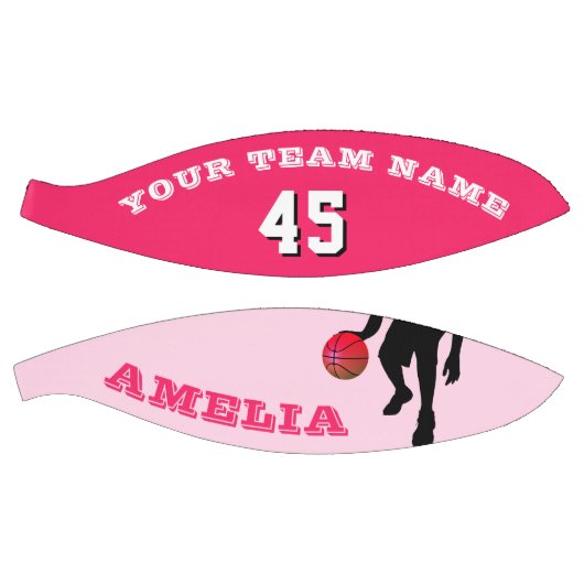 Rosa Basketball mit Teamname (Panele)