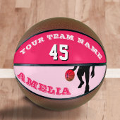 Rosa Basketball mit Teamname