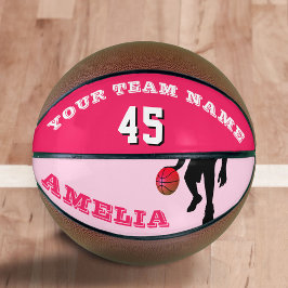 Rosa Basketball mit Teamname