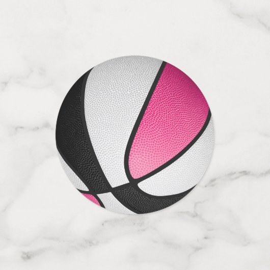 Rosa Basketball-Party Konfetti (Klein Vorderseite)
