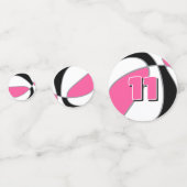 Rosa Basketball-Party Konfetti (Vorderseiten)