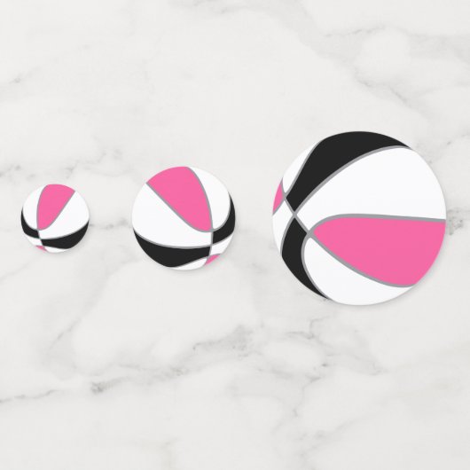 Rosa Basketball-Party Konfetti (Rückseiten)