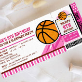 Rosa Basketball Ticket Pass Einladung zum Geburtst