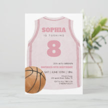 Rosa Basketball-Trikot-Geburtstagsfeier-Wasserfarb