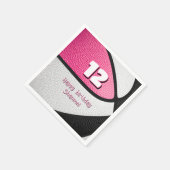 Rosa Basketballmädchen Geburtstagssport-Party Serviette (Ecke)