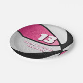 Rosa Basketballmädchen - Party Pappteller (Schrägansicht)