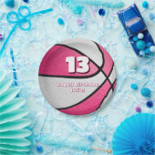 Rosa Basketballmädchen - Party Pappteller (Party)