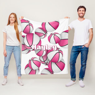 Rosa Basketballmannschaft färbt Mädchensportdekor Fleecedecke