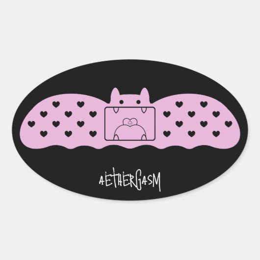 Rosa Bat Bandage Version 1 Ovaler Aufkleber (Vorderseite)