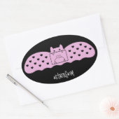 Rosa Bat Bandage Version 1 Ovaler Aufkleber (Umschlag)