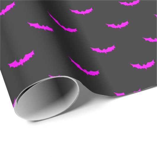 Rosa Bat Dark Gray Geschenkpapier (Rolleneckpunkt)