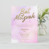 Rosa Bat Mitzvah Einladung (Stehend Vorderseite)