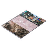 Rosa Batik Name und FotoCollage Notizblock (Linke Seite)