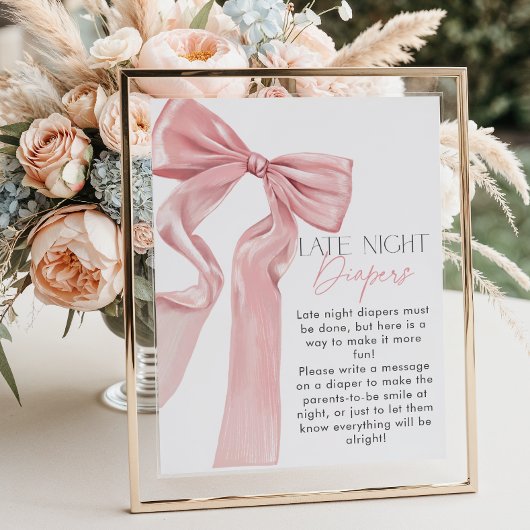 Rosa Bauch Elegante Coquette Spätnachtswindeln Poster