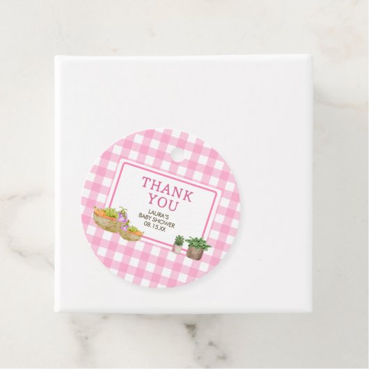 Rosa Bauer Markt Kinderdusche Runde Geschenkanhänger (Beispiel)