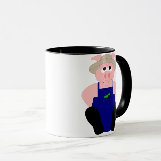 Rosa Bauer Pig Tasse (VorderseiteRechts)