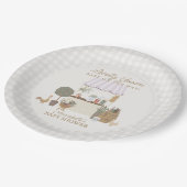 Rosa Bauern Markt Frische Babydusche Pappteller (Schrägansicht)