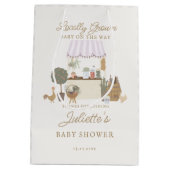 Rosa Bauern Markt Vor Ort wachsen Baby Dusche Gefa Mittlere Geschenktüte (Rückseite)