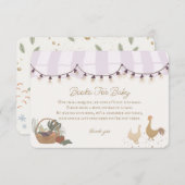 Rosa Bauern Marktbücher für Babybettchen Begleitkarte (Vorne/Hinten)